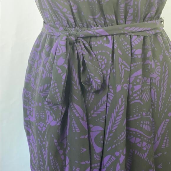 Express Women's Black & Purple Off Shoulder Knee Length Date Night Dress Small - Picture 3 of 9